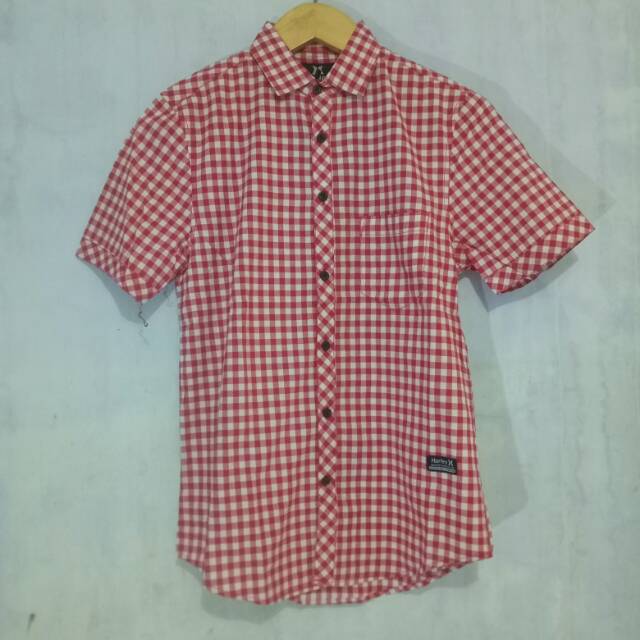 Hurley KEMEJA KOTAK LENGAN PENDEK Termrah