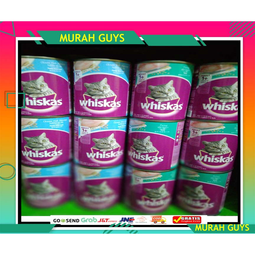 Wet food Whiskas Kaleng - Makanan kucing whiskas basah adult 400gr BONUS VITAMIN MINYAK IKAN