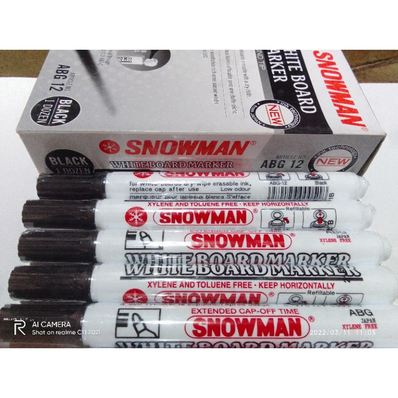 

Grosir spidol SNOWMAN board maker Abg-12 hitam/sepidol papan tulis