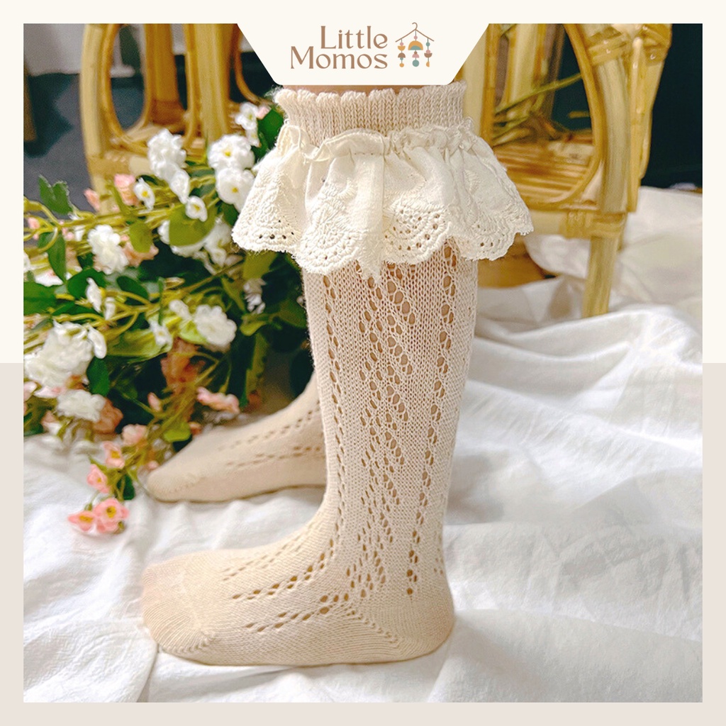 Little Momos Kaos Kaki Panjang Anak Bayi Renda 0-1 Tahun / Kaos Kaki Lace Anak Bayi Perempuan