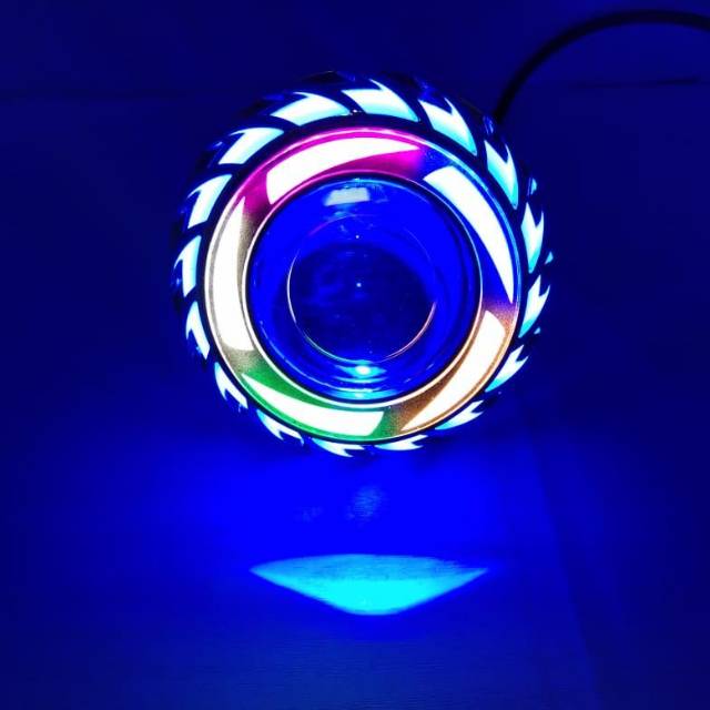 Lampu Led Utama Motor Projie Model Spiral Rainbow