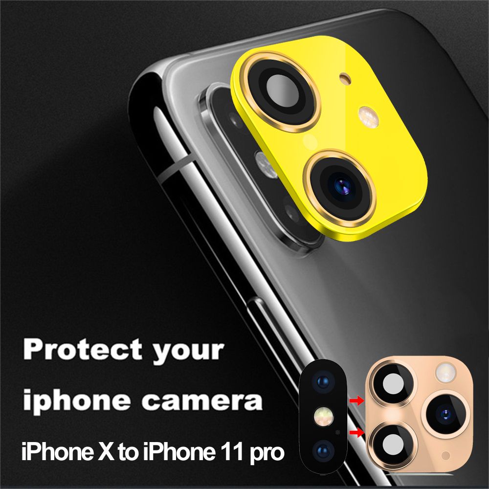 TOP (hadiah gratis - lens protector) Kamera Sticker Mobile Seconds Perubahan untuk iPhone XR X ke iPhone 11 Pro Max Phone Upgrade Support Flash Screen Protector Case