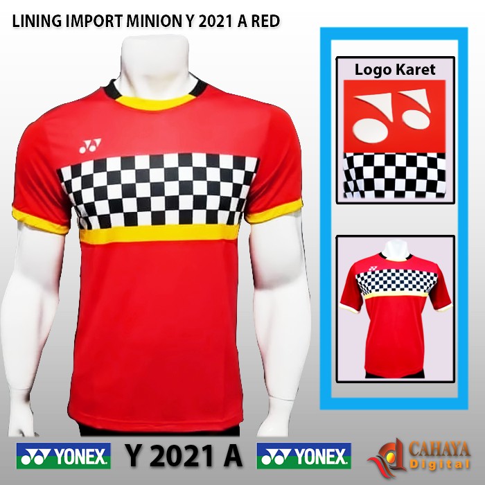 Baju Kaos Jersey Badminton Yonex MINION Y2021A | Grade Ori Import - RED