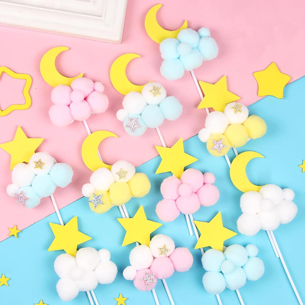 (Tk) Topper Kue Ulang Tahun / Pernikahan / Anniversary Bentuk Bintang / Bulan