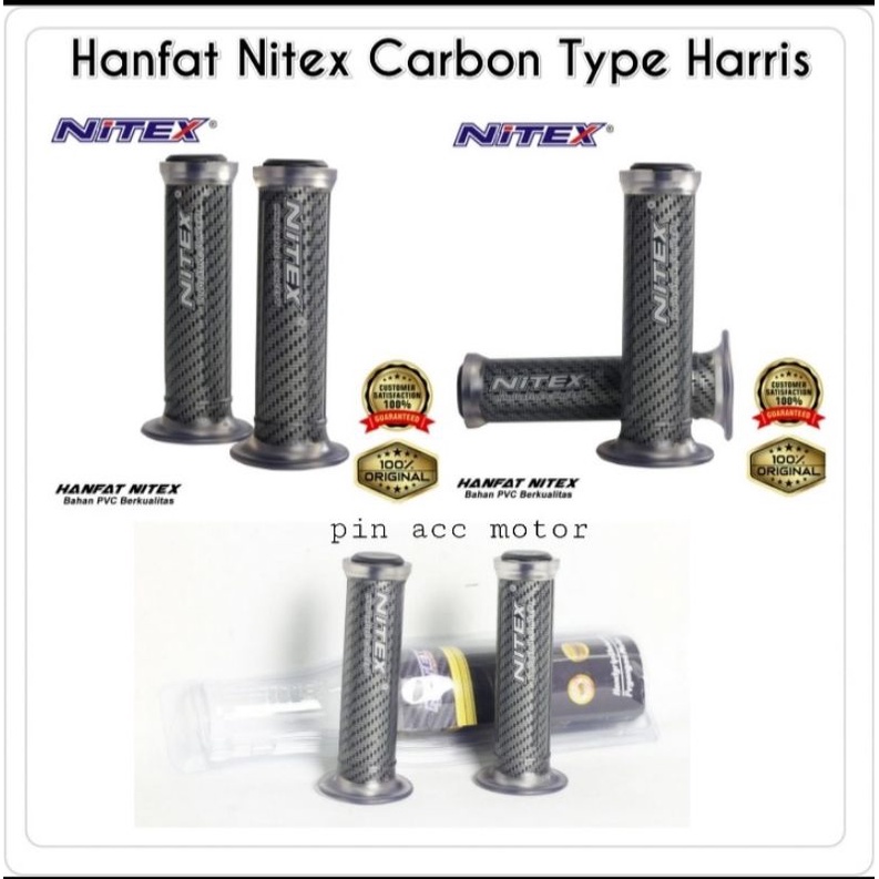 HANDFAT HANGRIP NITEX CARBON MODEL HARRIS UNTUK SEMUA MOTOR UNIVERSAL PRODUK 100% SESUAI IKLAN