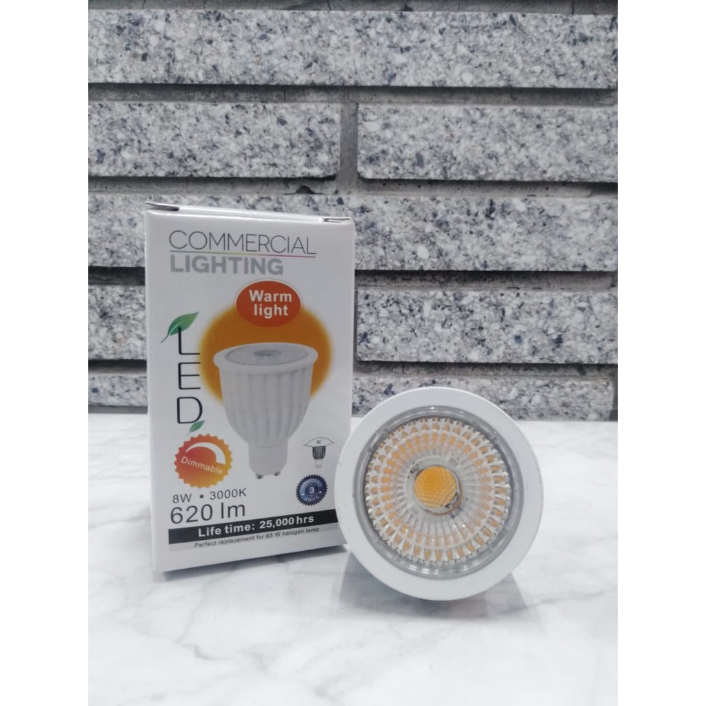 3+  Bohlam LED GU10 8 Watt 60 Degree Dimmable  HLGU10083040D