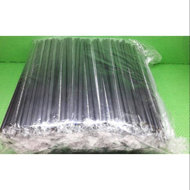 ISI:250 PCS SEDOTAN 6MM 23CM HITAM BUNGKUS PLASTIK STERIL HEGENIES KOPI LANCIP RUNCING BISA BUAT 22OZ