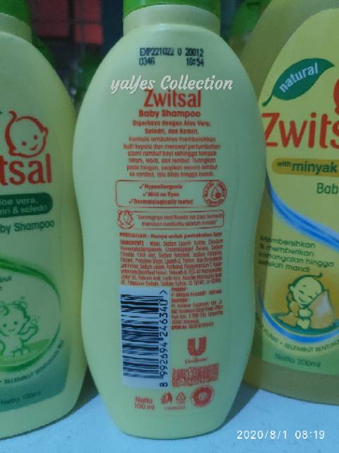 Zwitsal baby shampoo 100 ml botol aloevera aloe vera kemiri seledri switsal sampo bayi natural