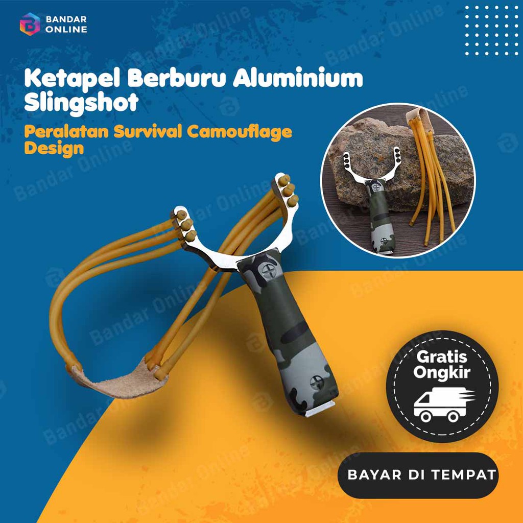 Ketapel Berburu Aluminium Slingshot Peralatan Survival Camouflage