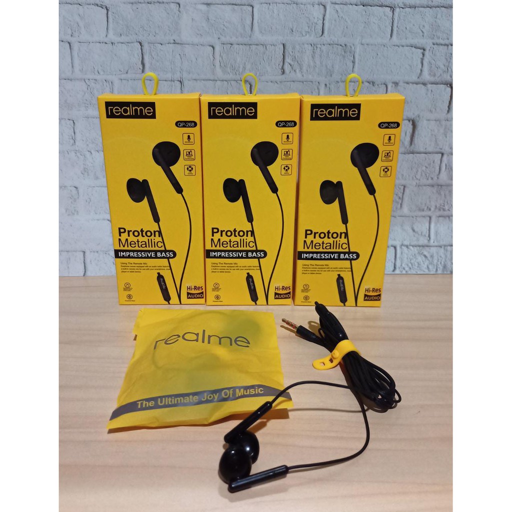 Handsfree / Earphone /Headset Realme QP-268 Proton Metallic Superbass [import]