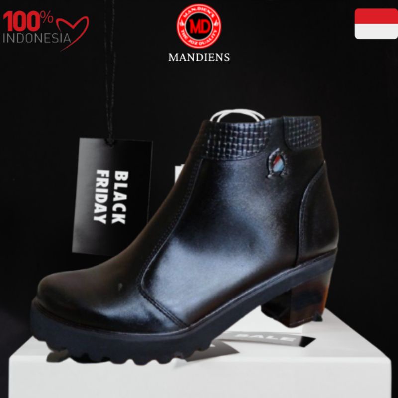 MANDIENS - Sepatu Kulit Boots Wanita PDH SUS 01 Medali