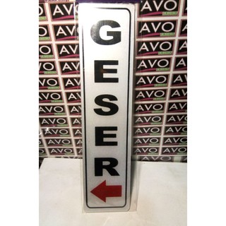 sign label acrylic  geser  kiri pintu  door LEFT SLIDE board 