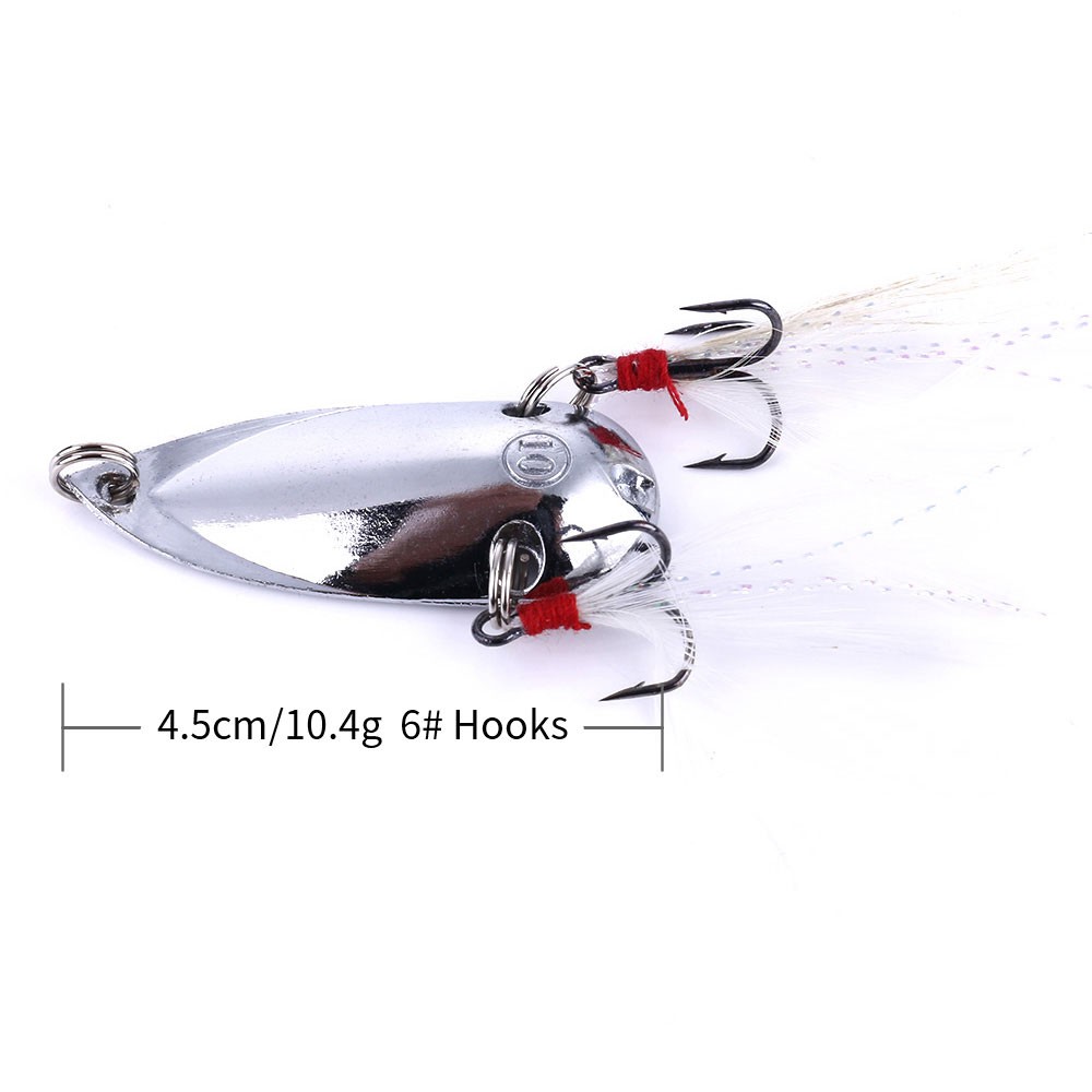 1 Pc Umpan Pancing Hard Bait Bentuk Sendok Spinner Bahan Logam Berat 10.4g