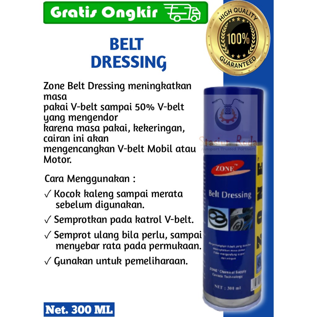 Jual Belt dressing Vbelt Dressing Mobil Motor Zone 300ml Shopee