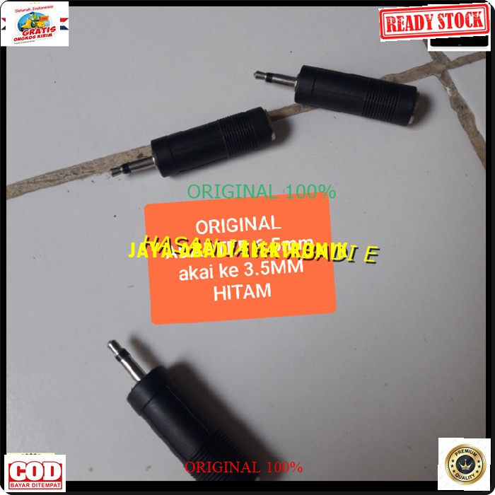 G246 ORIGINAL JACK 3,5M COWO JEK AKAY 6,5MM CEWEC MIC ADAPTER MIK KONEKTOR MIKROPHONE SAMBUNGAN SPLITTER AUDIO SOUND EXTENSION PENYAMBUNG SUARA HEADSET HEADPHONE CONVERTER MALE CANON AUX DVD AMPLI STREO ORIGINAL MALE FEMALE HARGA SATUAN