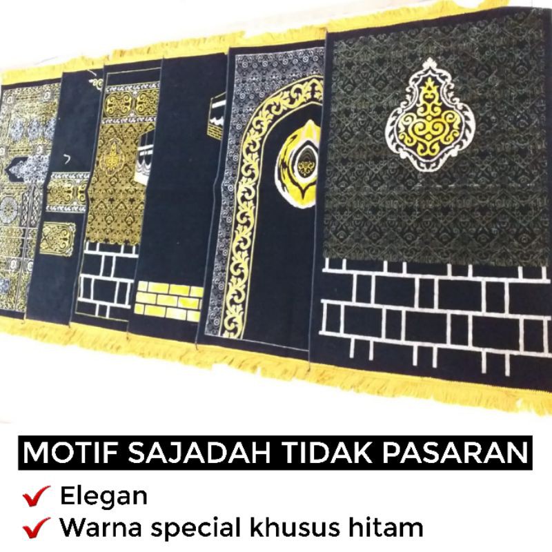 Sajadah Turkey Kiswah Kiswa Black Hitam Wangi Parfum Tebal murah - Souvenir oleh oleh haji umroh