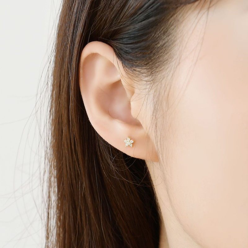 Versi Korea Dari Anting Zirkon Sederhana Aksesoris Pesta Fashion Jewelry