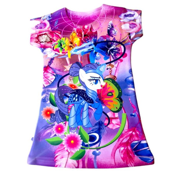 Dress Little Pony || Dress anak motif little pony || Dress printing little pony