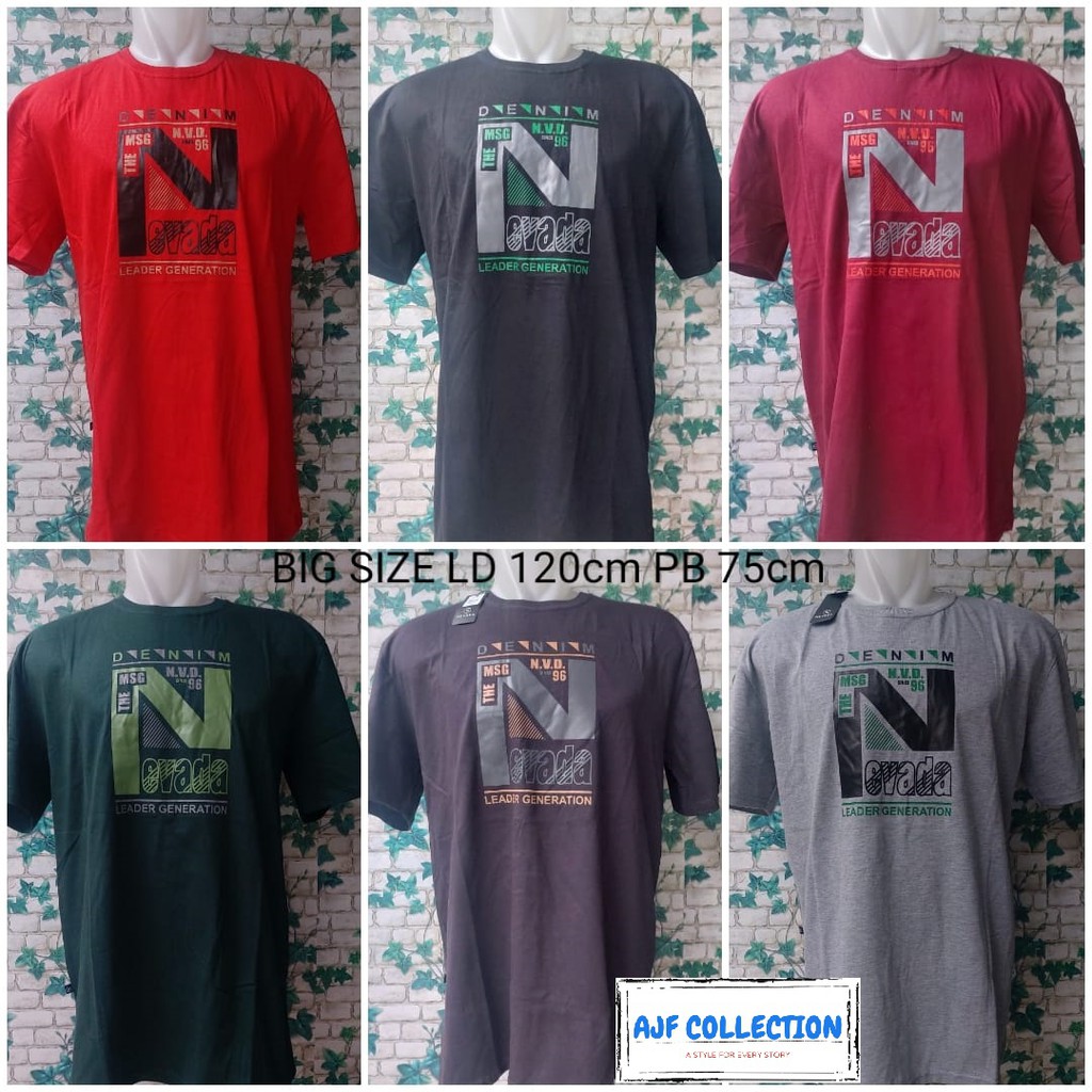 KAOS NEVADA FULL TAG ORIGINAL BIG SIZE  PRIA WANITA MOTIF RANDOM KAOS BESAR  2XL
