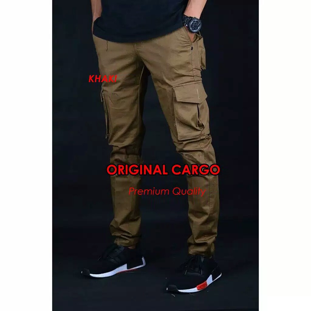  Celana  panjang  pria cargo  mocca  cargo  casual celanacargo 