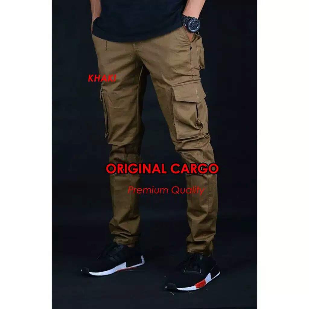  Celana  panjang  pria cargo  mocca  cargo  casual celanacargo 