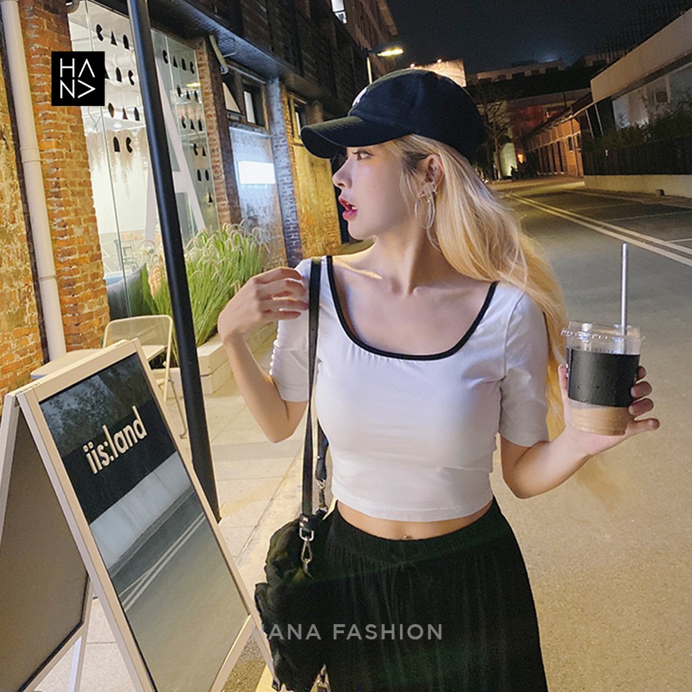 HanaFashion JKT - Kyla Crop Top Kaos Wanita  Murah - CT035