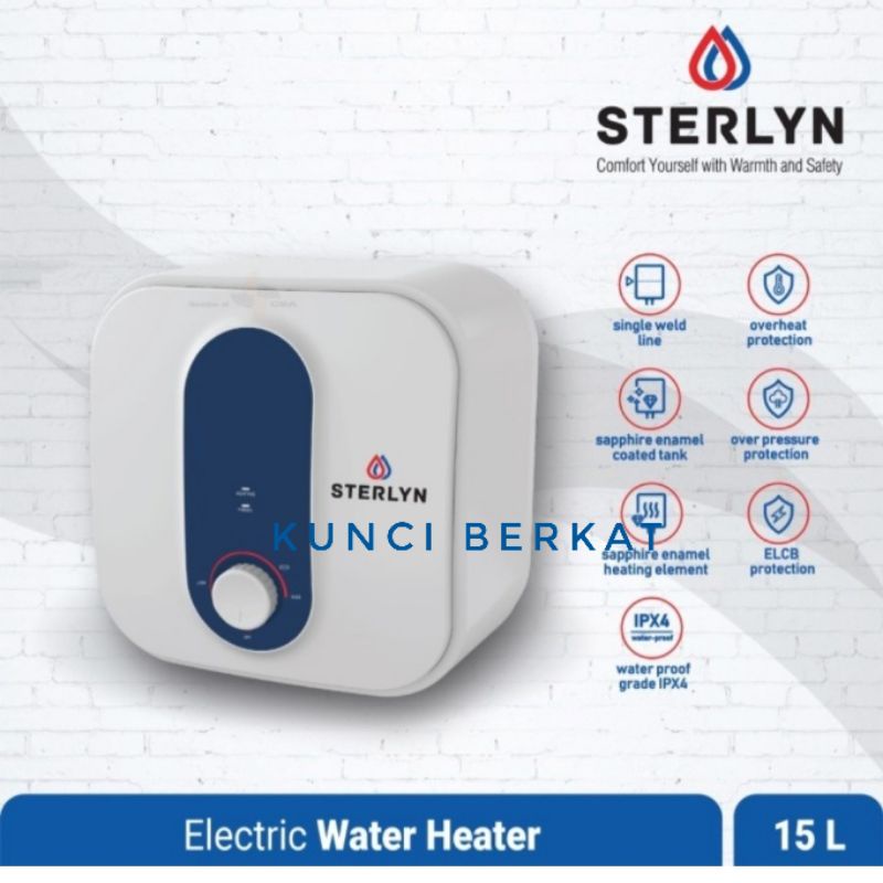 Water Heater Sterlyn 15 Liter/Pemanas Air/Kran Mixer + Hand Shower