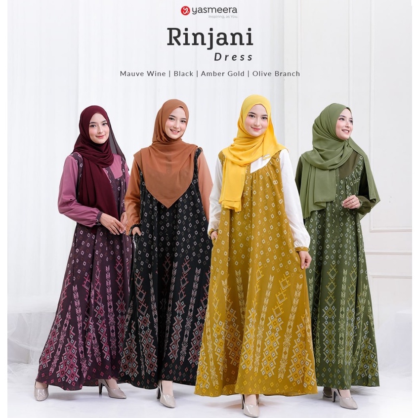 YASMEERA ORIGINAL RINJANI DRESS BLACK RINJANI DRESS MAUVE WINE RINJANI DRESS OLIVE BRANCH RINJANI DR