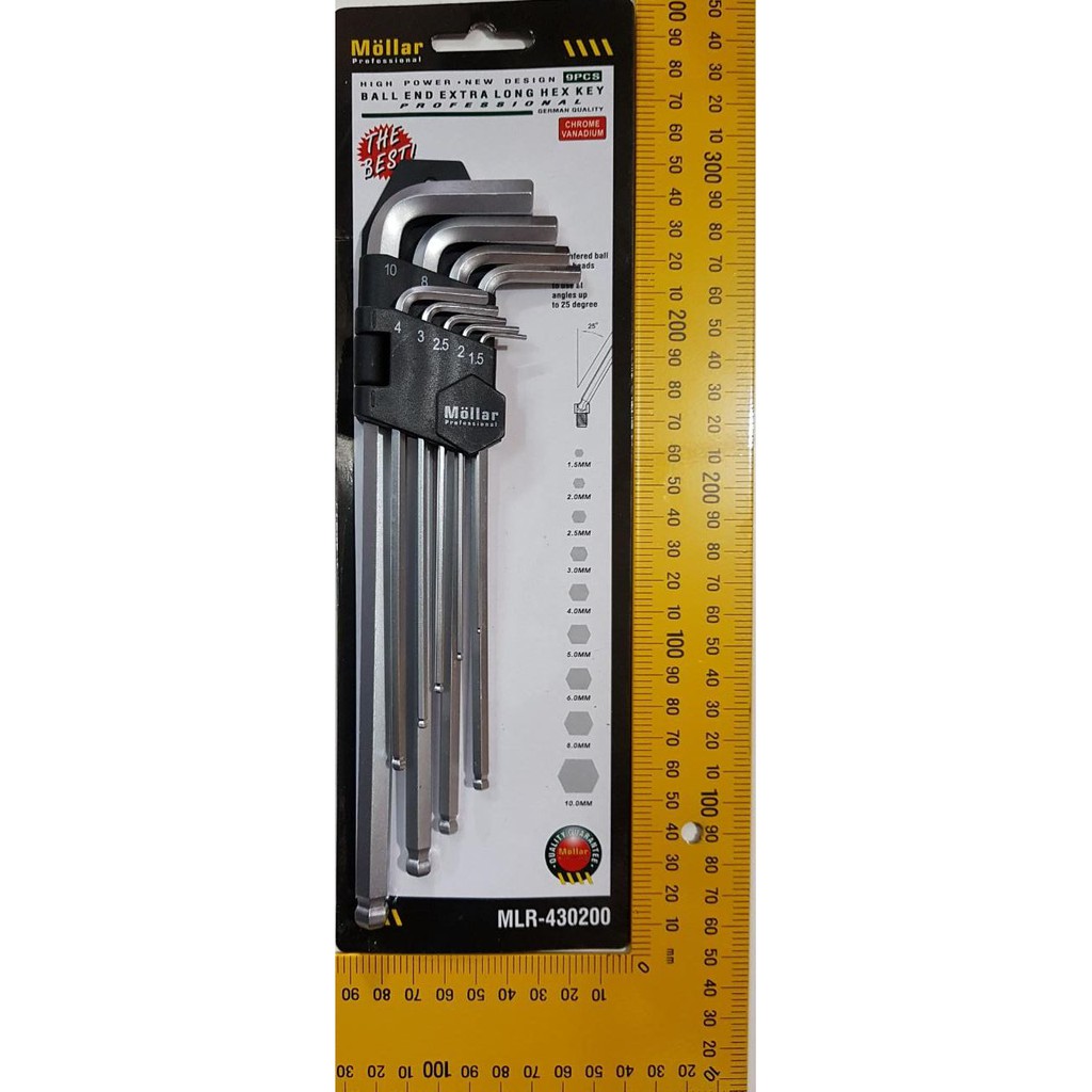 Kunci L Panjang 8 Set MOLLAR Long Hex KEy