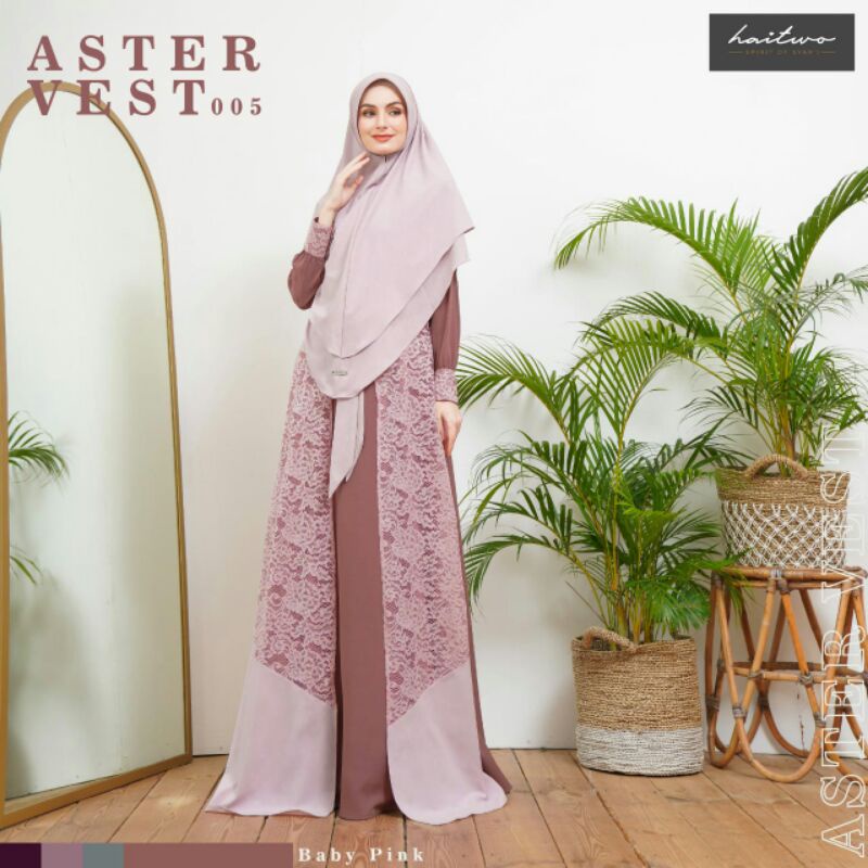 Gamis set hijab Aster Vest 005 merk Haitwo