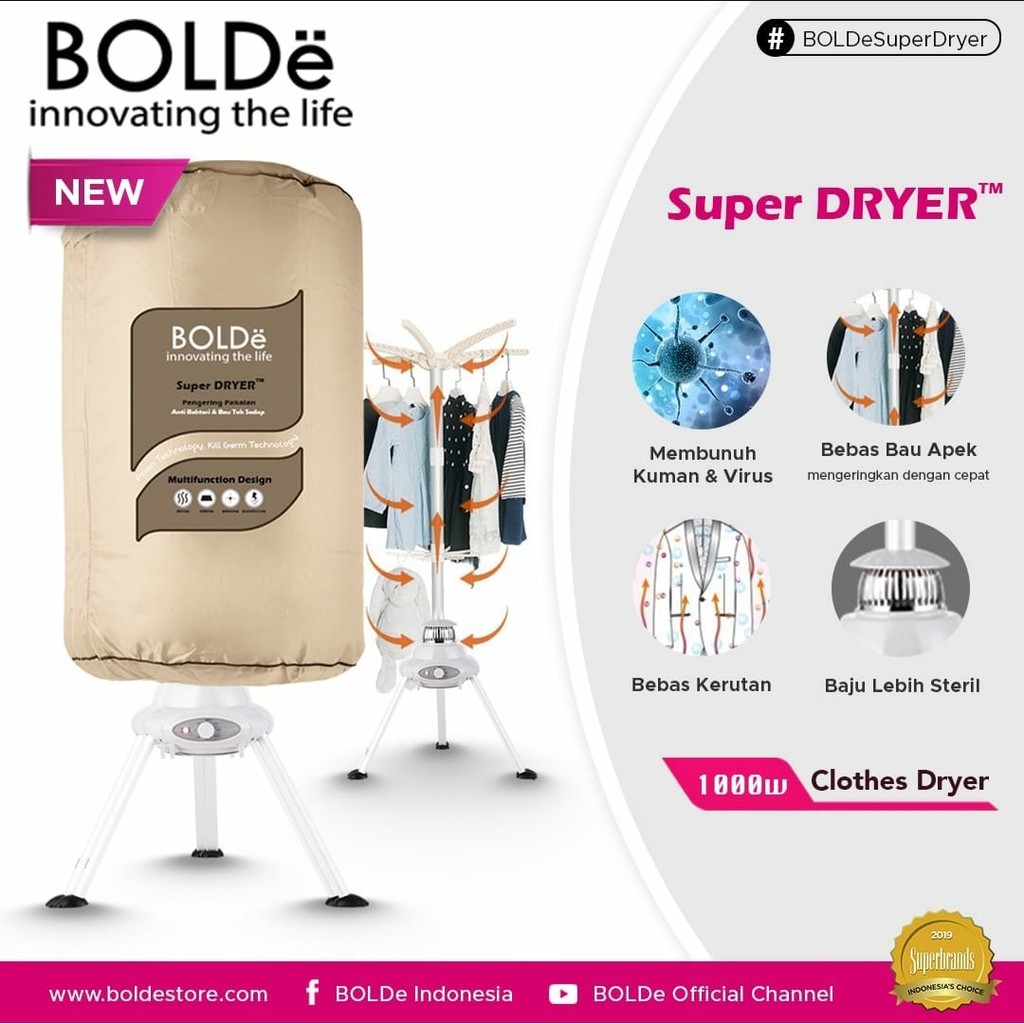 BOLDe Super Dryer Pengering Baju  Portable Shopee 