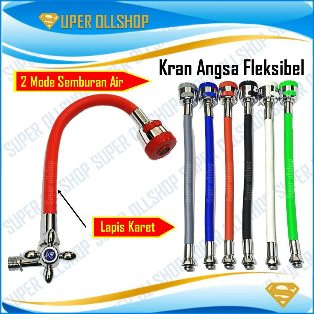 Kran Angsa Fleksibel Warna Baling Kran Bak Cuci Piring Rotasi 360° Keran Dapur Wastafel Flexible 1/2 Inch