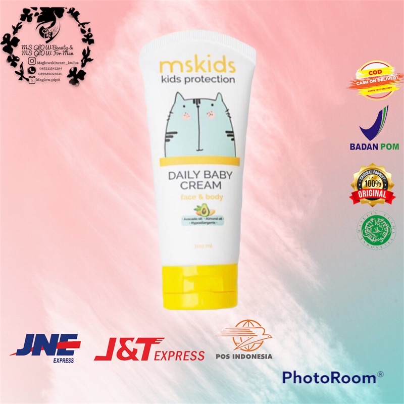 MS GLOW KIDS DAILY CREAM SKINCARE BODYCARE PERAWATAN WAJAH TUBUH  ANAK BPOM