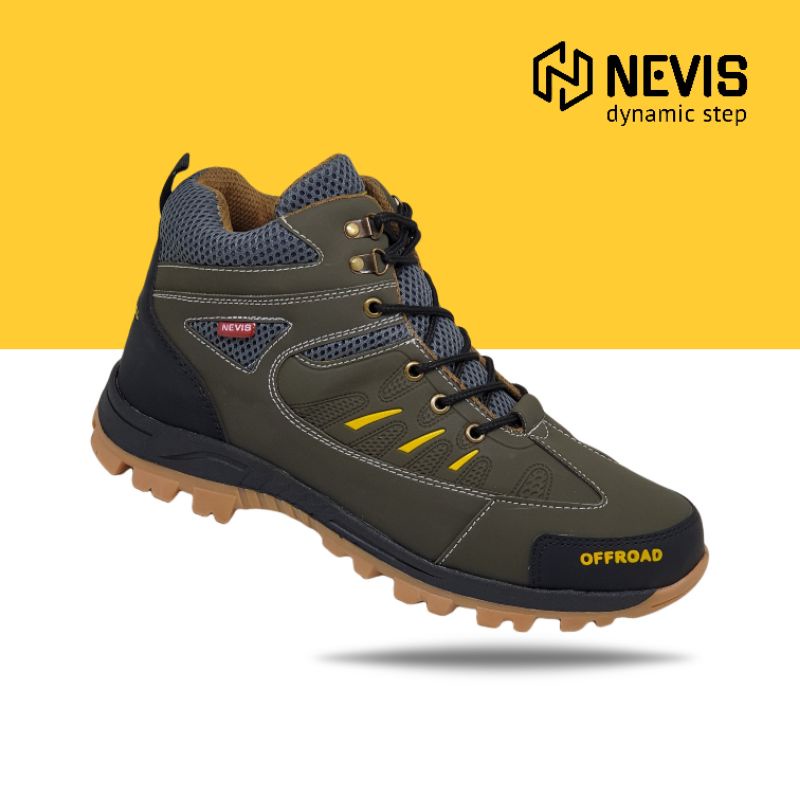 Sepatu Gunung Pria Nevis NVS 16 Original Boots Hiking Outdoor Kerja Lapangan Waterproof Anti Air Hitam 39-43