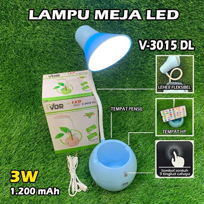 Lampu Meja Belajar LED Multifungsi Emergency VDR V-3015DL