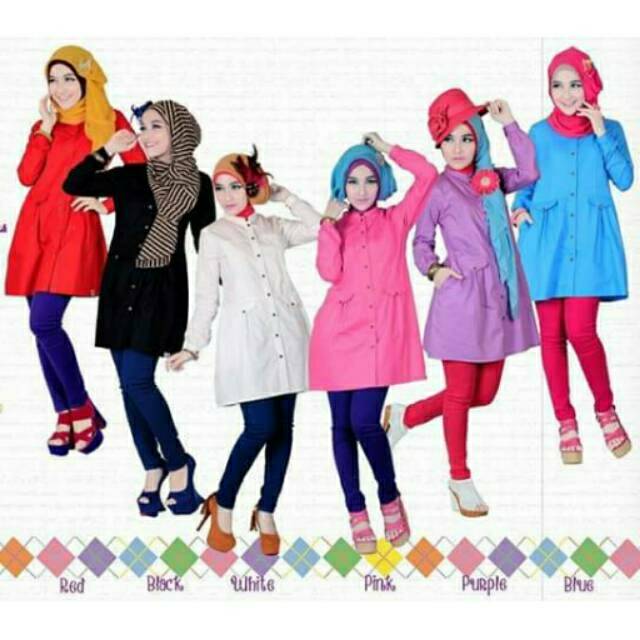 Tunik katun jepang polos NAGHIA - Atasan wanita muslimah Busui Ori Clover Clothing