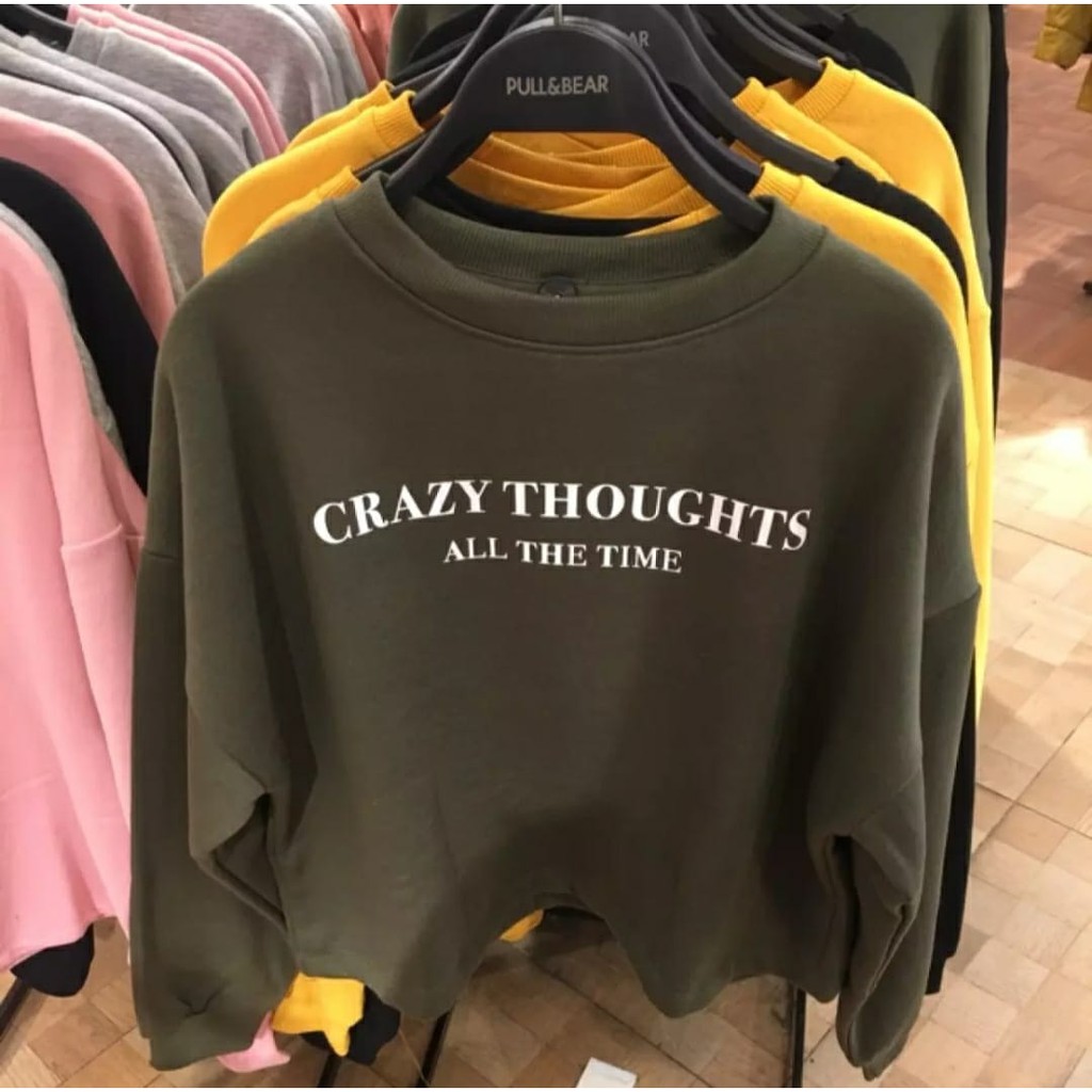 CRAZY THOUGHTS CROP OVERSIZE SWEATER TEBAL TERLARIS'