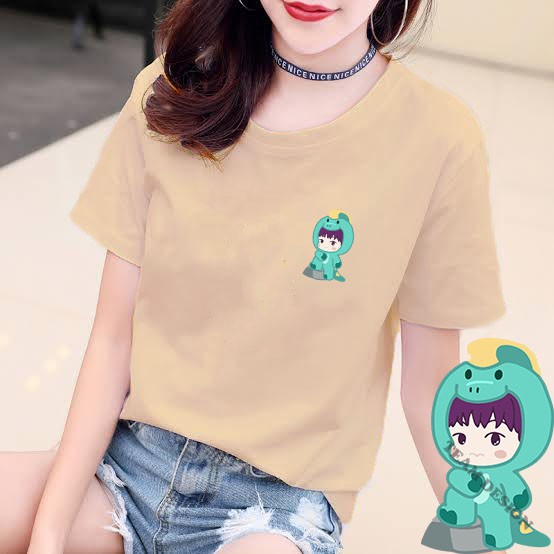 YOURSTYLE1119 - KAOS KARAKTER GREEN REX DINO BAJU KAOS WANITA DISTRO UNISEX OVERSIZE JUMBO KEKINIAN