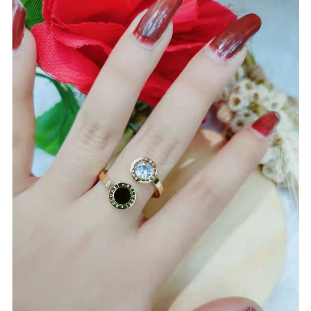 Cincin Titanium Permata Perhiasan 1740-1742