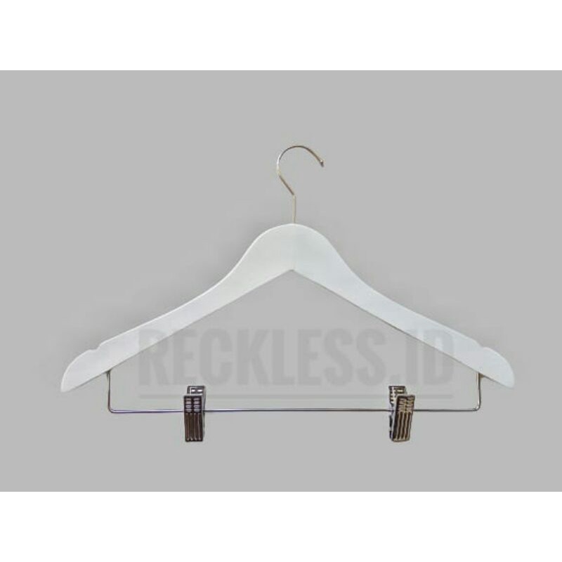 Jual Hanger Kayu Jepit Putih Dewasa Shopee Indonesia