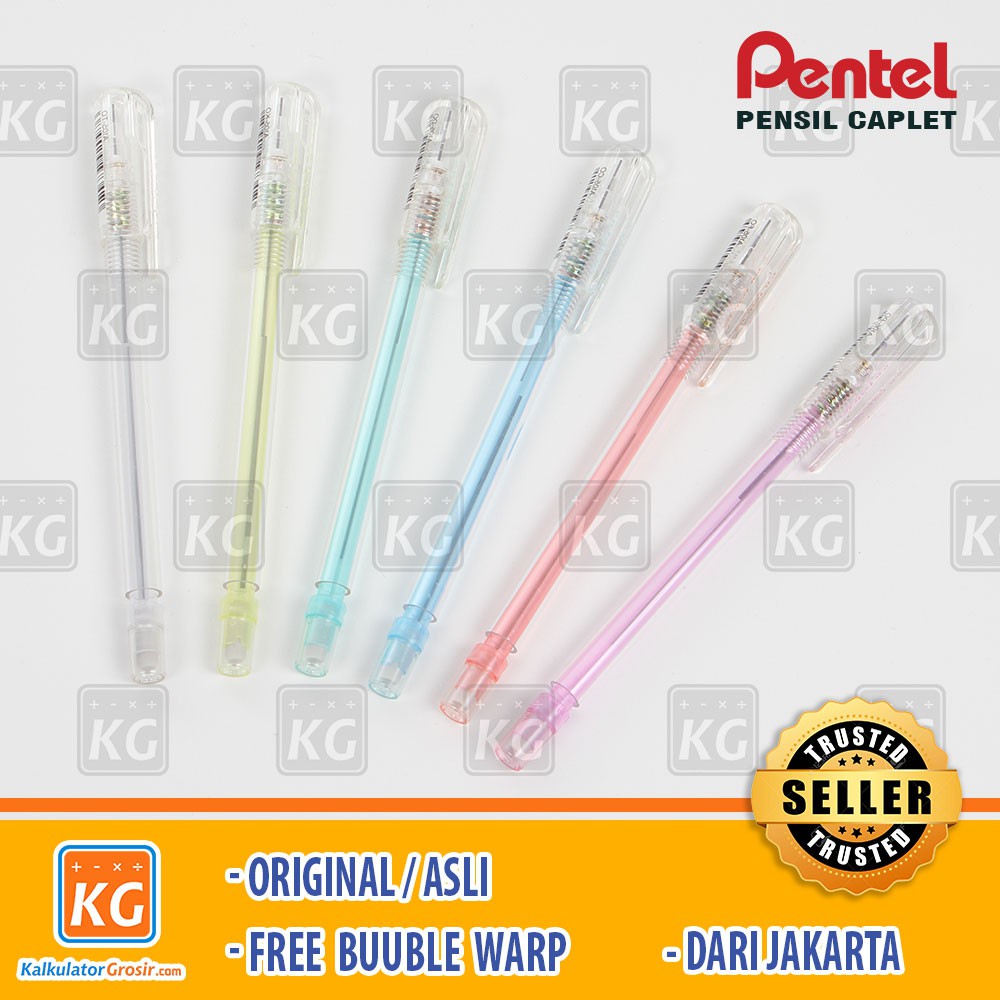 Pensil Caplet Pentel / Pensil Mekanik A105 0.5 Original / Asli Transparan Pensil Pentel