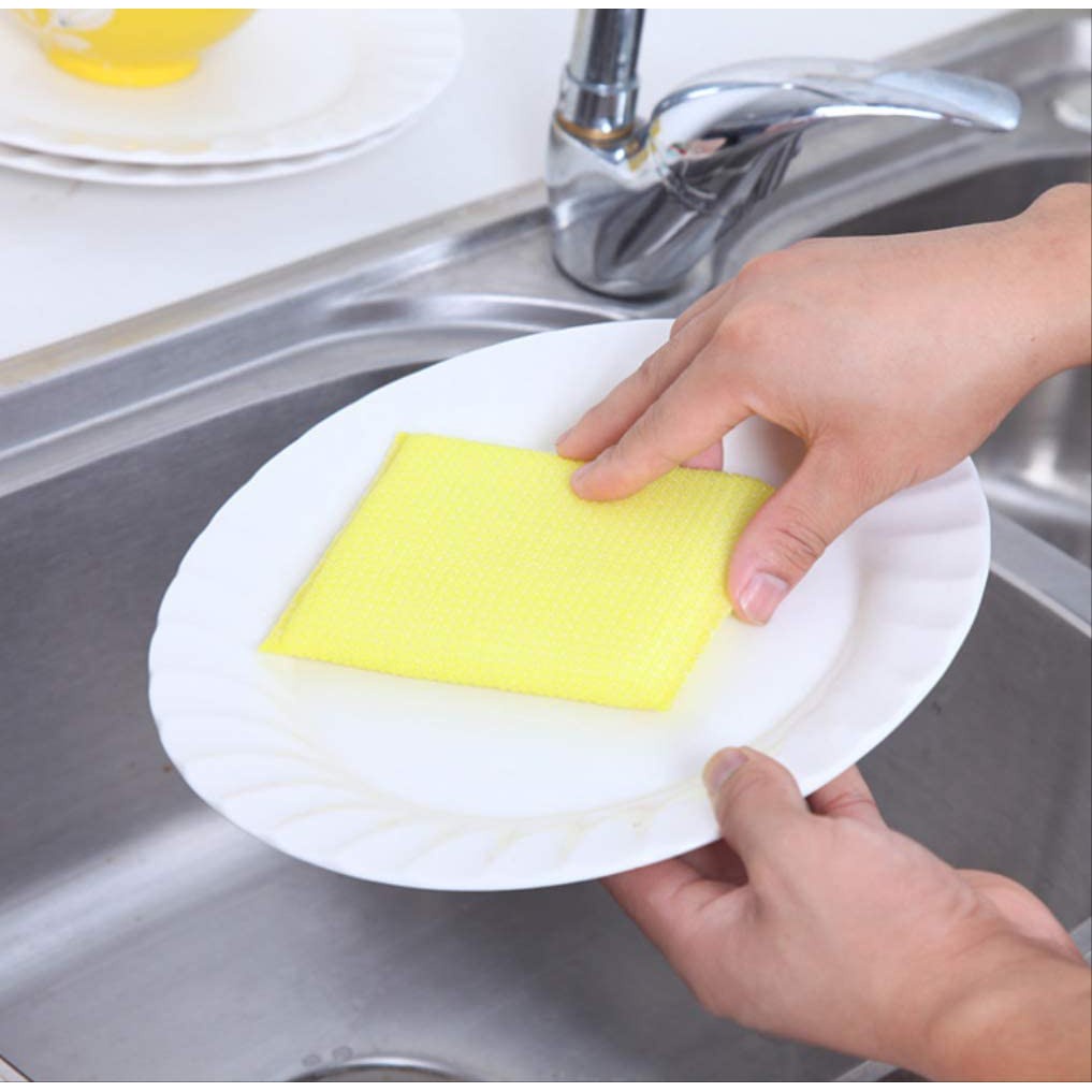 Spons Cuci Piring Warna Warni - AC 26 - Sikat Cuci Piring Sponge / Super Magic Washing Permukaan kasar untuk mencuci dan membersihkan kotoran bekas makanan minyak kerak lemak noda piring gelas sendok  wajan panci meja dapur wastafel