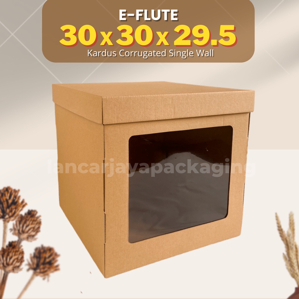 

E-FLUTE Kotak Kue Tart Dus Cake Pudding Tower Bucket Hampers Kardus Corrugated 30x30x29.5 cm