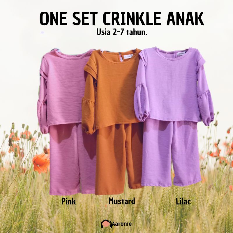 one set anak|one set crinkle|setelan anak cewek|set baju anak cewek|crinkle airflow|setelan crinkle