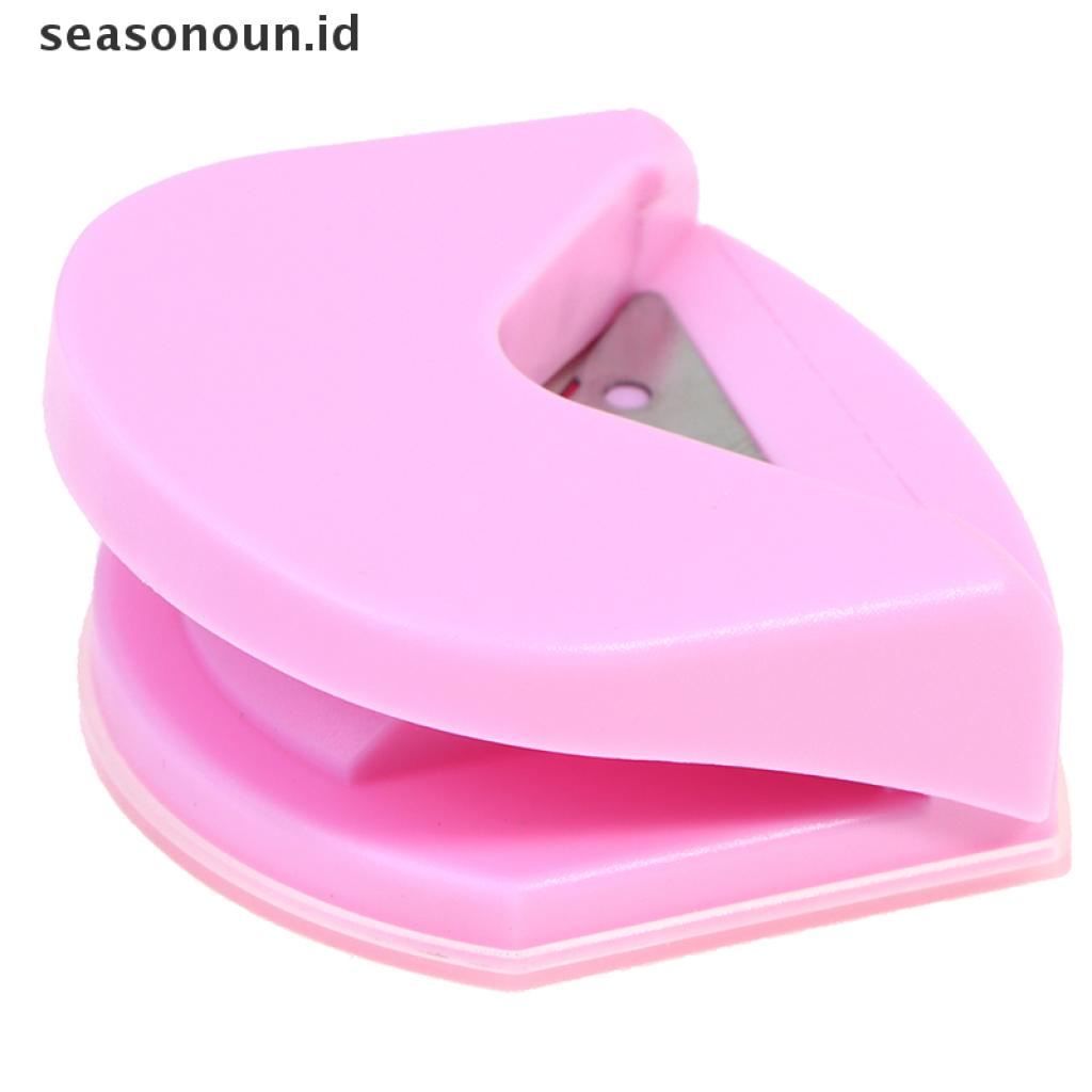 (seasonoun) Alat Pemotong Sudut Kertas Mini R4 DIY Warna pink