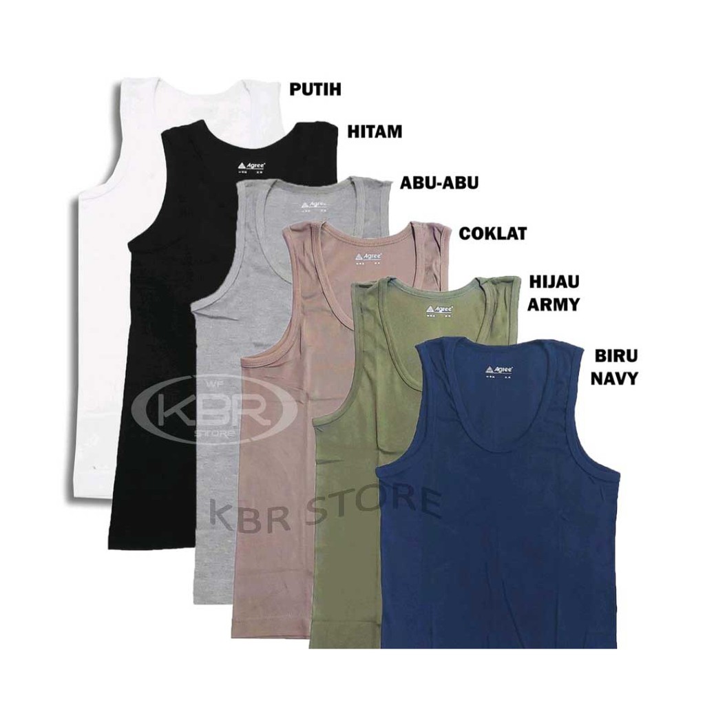 agree-Singlet Dalam Pria Singlet AGREE Sportwear Singlet Pria Polos-KBR STORE