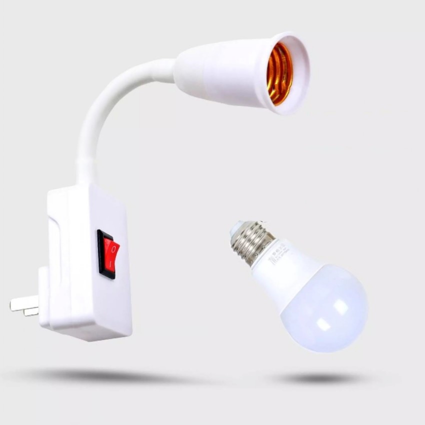 E27 Screw Socket In-line Lamp Holder/ Home Energy Saving Wall Light Socket/ ABS Synthetic Plastic Direct Plug In Light Bulb