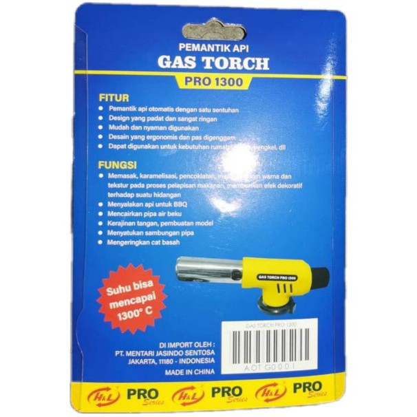 H&amp;L Gas Torch PRO 1300 Pemantik Gas Pematik Api Flame Gun Alat bakar