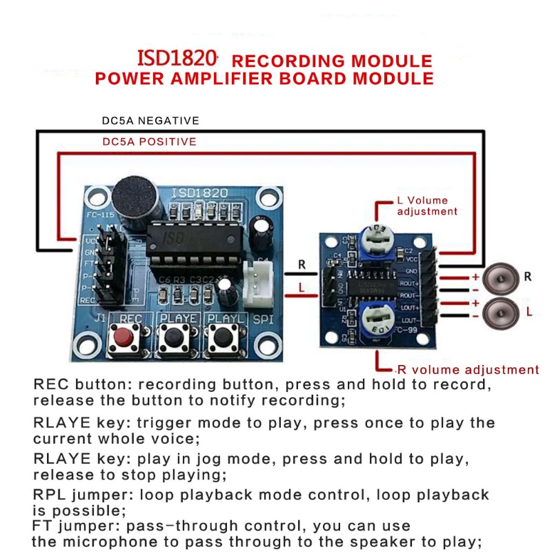 Zzz ISD1820 Modul Perekam Suara Manual DIY