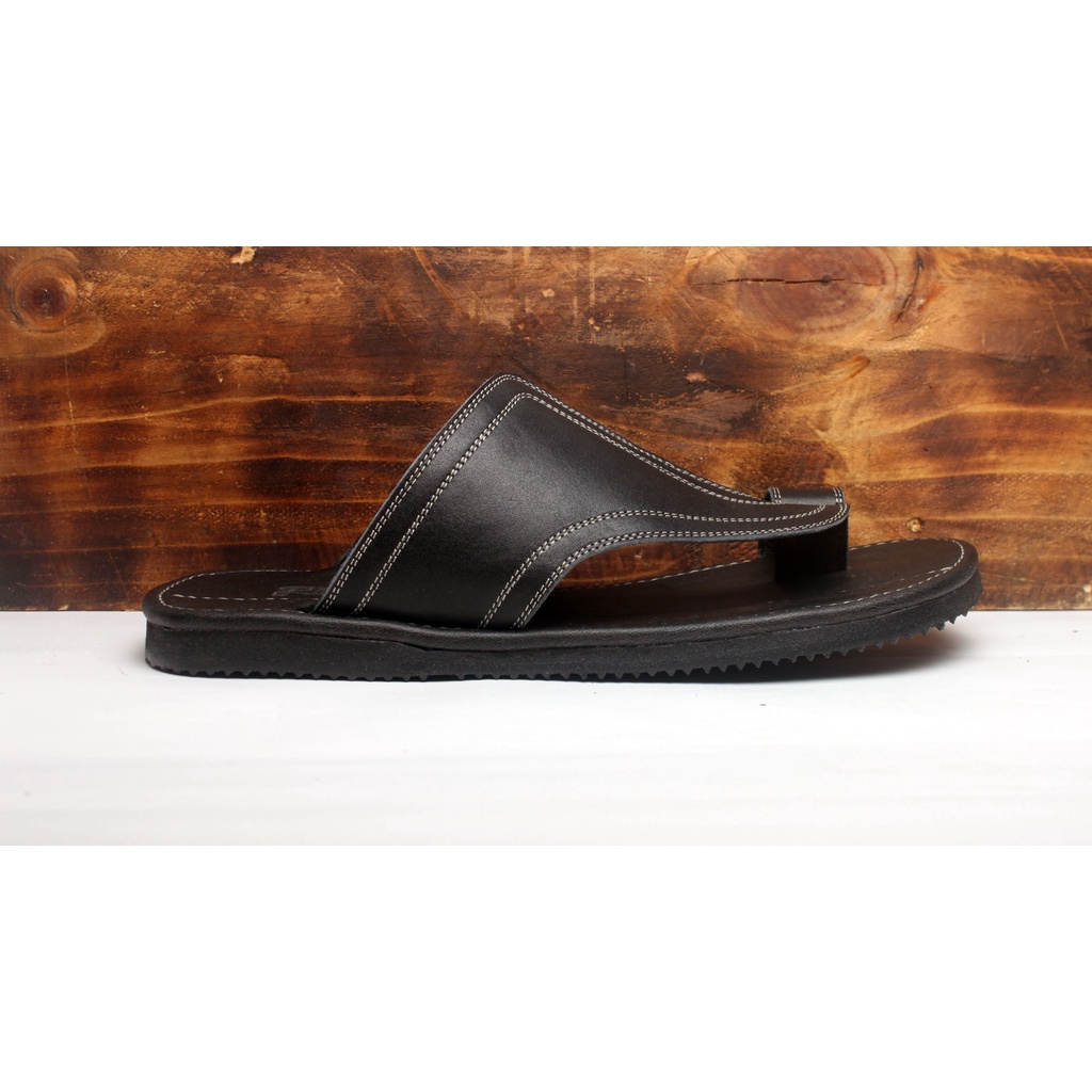 Sandal Pria Kulit Asli Rasheda Gr 47 Jepit Putih Big Size